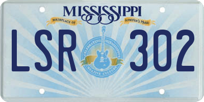 MS license plate LSR302