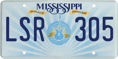 MS license plate LSR305
