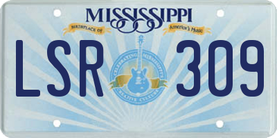 MS license plate LSR309