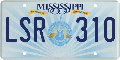 MS license plate LSR310