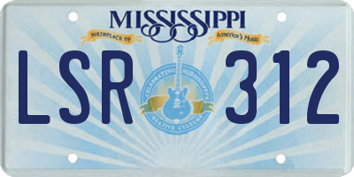 MS license plate LSR312