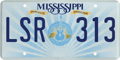 MS license plate LSR313