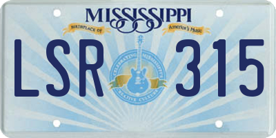 MS license plate LSR315