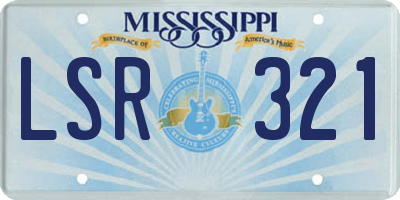 MS license plate LSR321