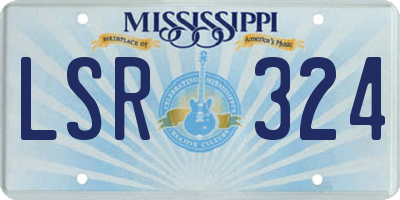 MS license plate LSR324