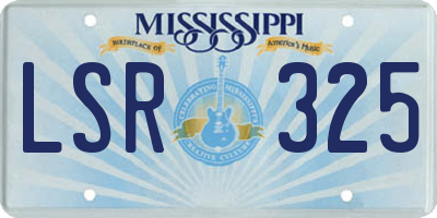 MS license plate LSR325