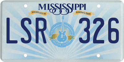 MS license plate LSR326