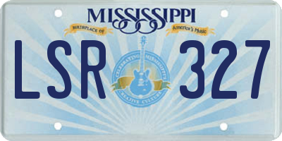 MS license plate LSR327