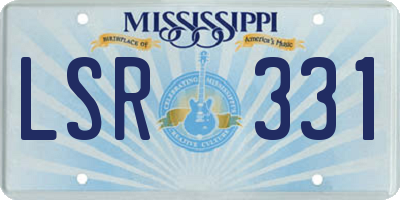MS license plate LSR331