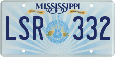 MS license plate LSR332