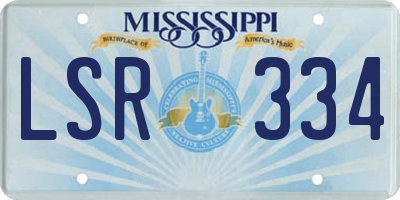 MS license plate LSR334
