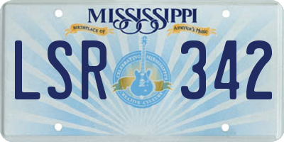 MS license plate LSR342