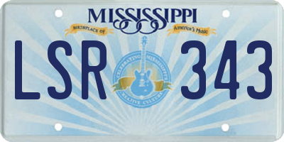 MS license plate LSR343