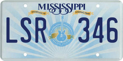 MS license plate LSR346