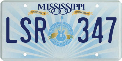 MS license plate LSR347