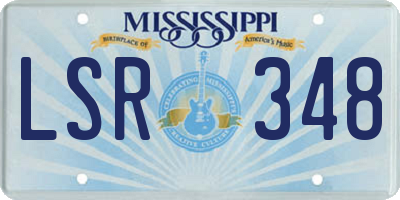 MS license plate LSR348