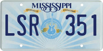 MS license plate LSR351