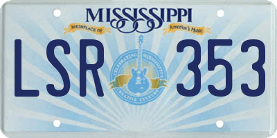 MS license plate LSR353