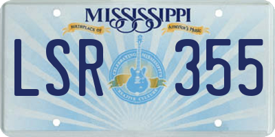 MS license plate LSR355