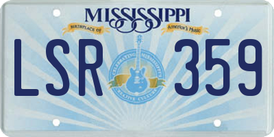 MS license plate LSR359