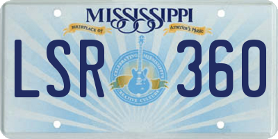MS license plate LSR360