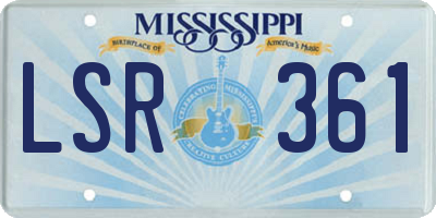 MS license plate LSR361