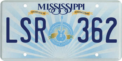 MS license plate LSR362