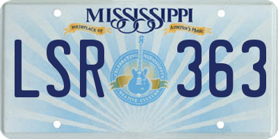 MS license plate LSR363