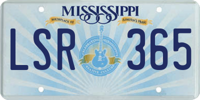 MS license plate LSR365