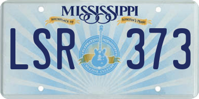 MS license plate LSR373
