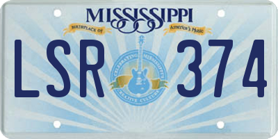 MS license plate LSR374