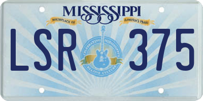 MS license plate LSR375