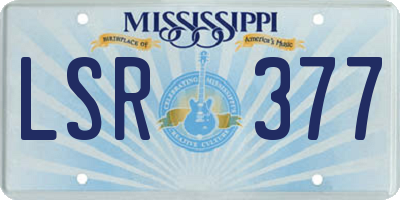 MS license plate LSR377