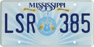 MS license plate LSR385