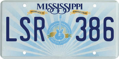 MS license plate LSR386