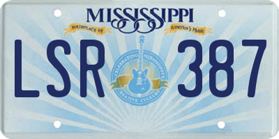 MS license plate LSR387
