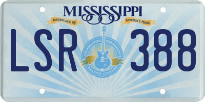 MS license plate LSR388