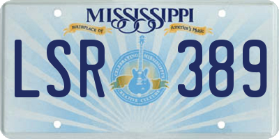 MS license plate LSR389