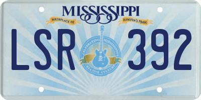 MS license plate LSR392