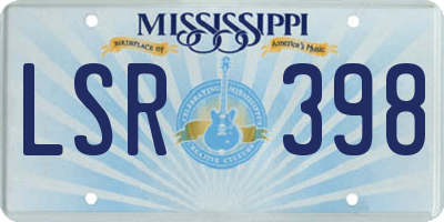 MS license plate LSR398