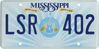 MS license plate LSR402