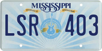 MS license plate LSR403