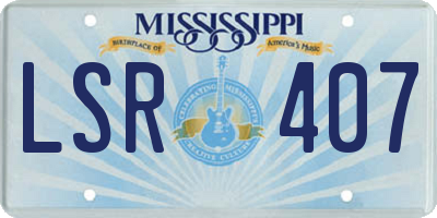 MS license plate LSR407