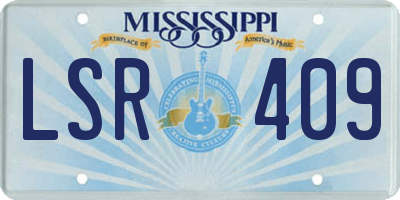 MS license plate LSR409
