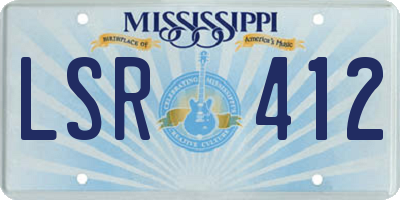 MS license plate LSR412