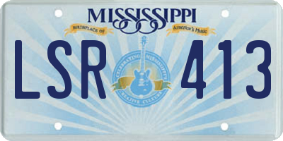 MS license plate LSR413