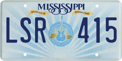 MS license plate LSR415