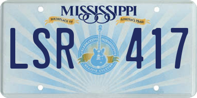 MS license plate LSR417