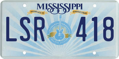 MS license plate LSR418