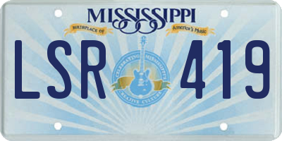 MS license plate LSR419